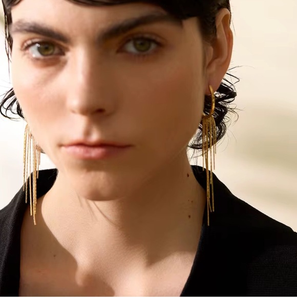 Anthropologie Jewelry - Long Tassel Drop Dangle Waterproof Tarnish Free Earrings
Stainless Steel